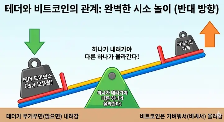 테더 도미넌스 비트코인 관계
